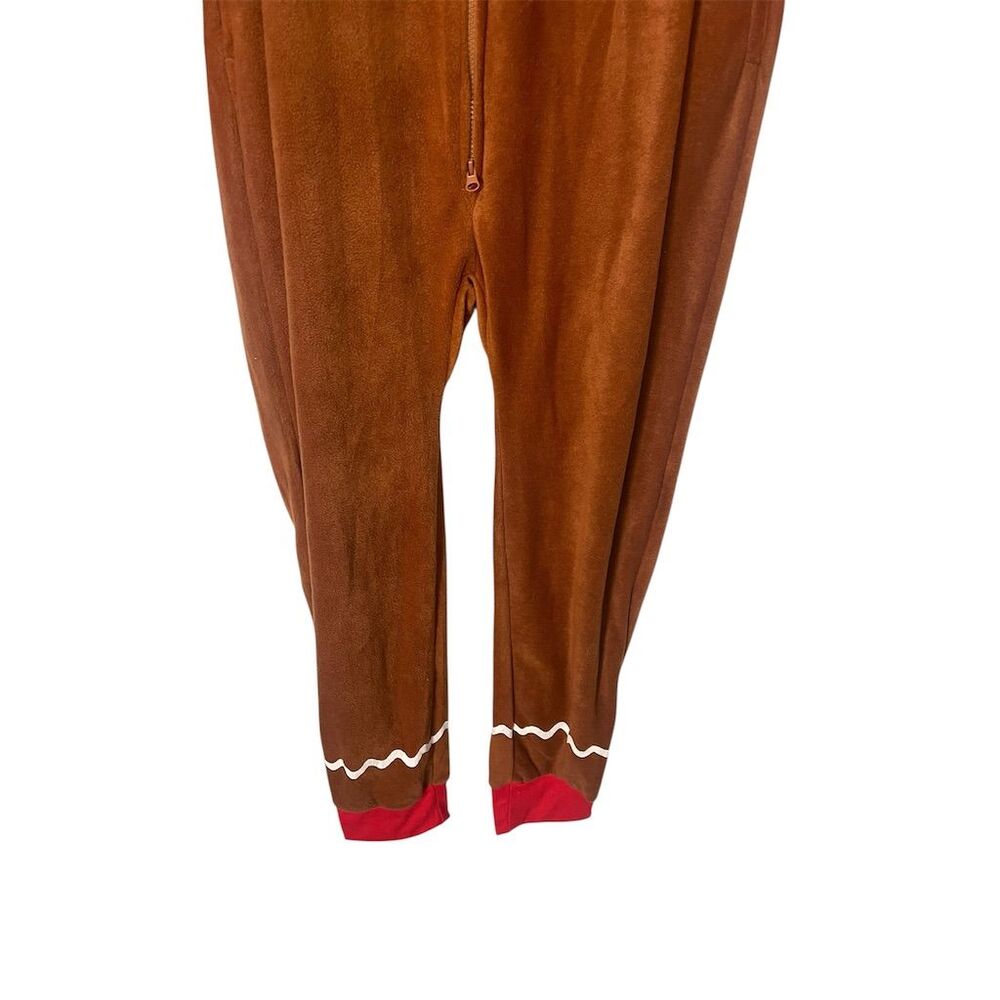 NWT Tipsy Elves Men's Gingerbread Man Jumpsuit Brown‎ Hooded Christmas - Picture 3 of 8